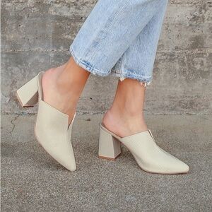 Night Moves Ivory Snake-Embossed Vegan Leather Mules Coconuts by Matisse